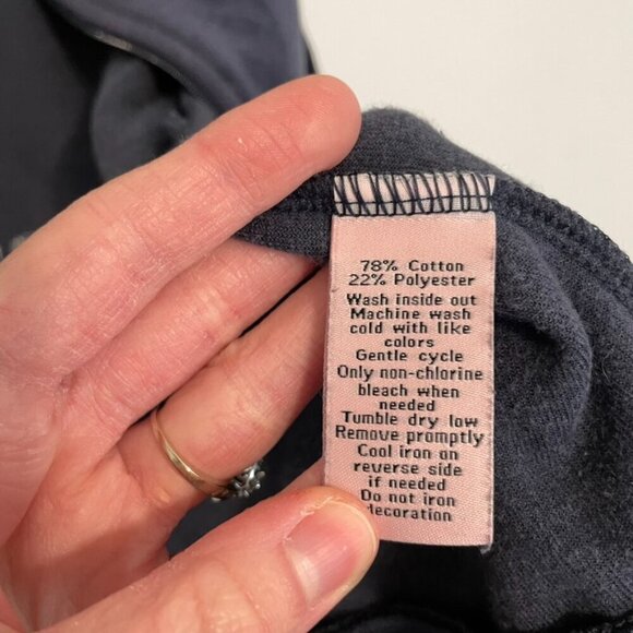 JUICY COUTURE Embellished Velour Hoodie Jacket Navy Blue w/ Back Sequin Logo Y2K - Picture 8 of 14